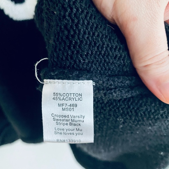 Show Me Your Mumu Cropped Black Mumu Sweater - Picture 4 of 4